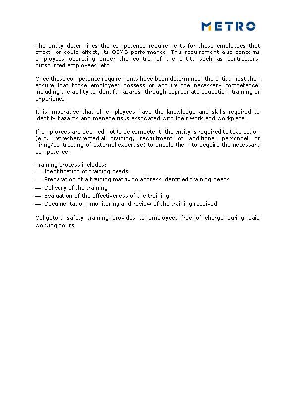 OHS Competence Requirements 403-5