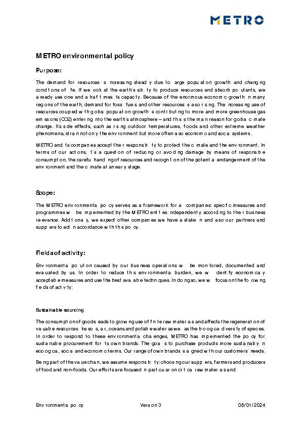 Environmental guideline