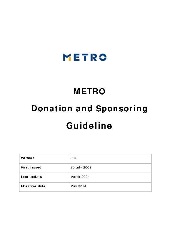 METRO Guideline Donation and Sponsoring