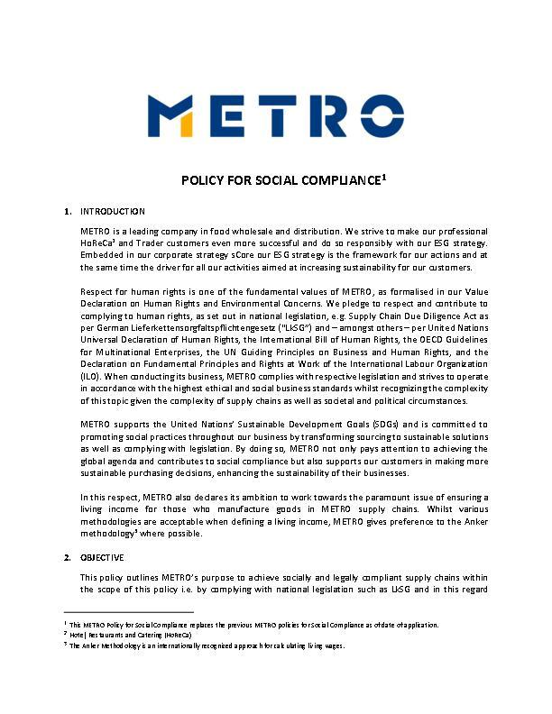 Policy for Social Compliance