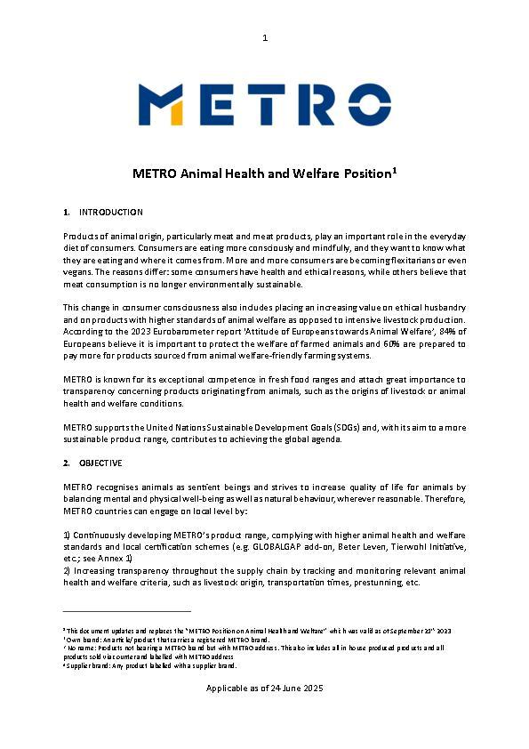 Animal Health and Welfare Position