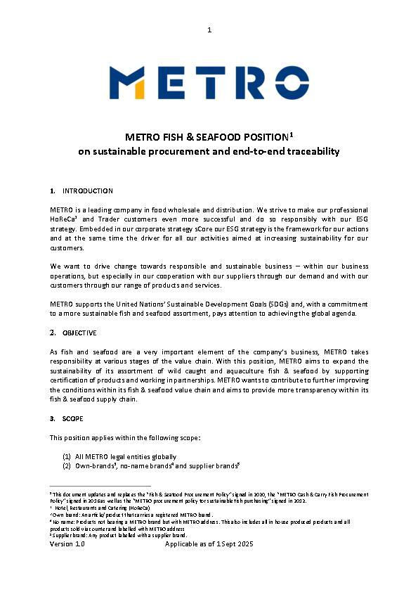 Fish & Seafood Position